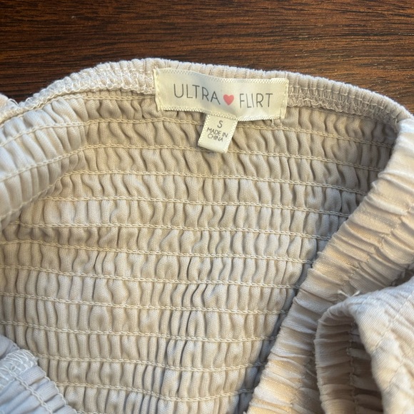 Ultra Flirt Cream Ruffle Mini Dress - Picture 3 of 3